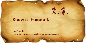 Kedves Humbert névjegykártya
